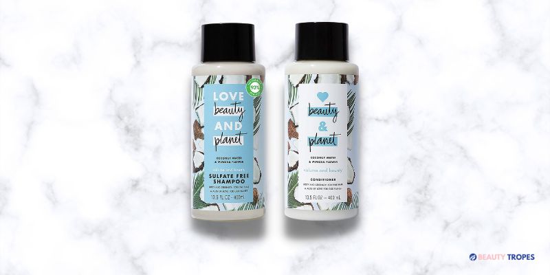 Love Beauty and Planet Volume and Bounty Thickening Shampoo and Conditioner For Hair Volume and Fine Hair Care Coconut Water & Mimosa Flower, Paraben...