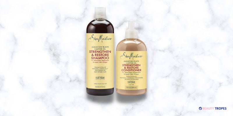 Shea Moisture Shampoo and Conditioner Set, Jamaican Black Castor Oil Strengthen & Restore, 16 Fl Oz Shampoo & 13 Fl Oz Conditioner, Shea Butter,...