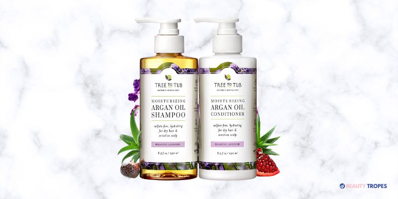 Tree To Tub Hydrating Sulfate Free Shampoo and Conditioner Set for Dry Hair, Dry Scalp, Frizz - Moisturizing Argan Oil Shampoo and Conditioner for Women...